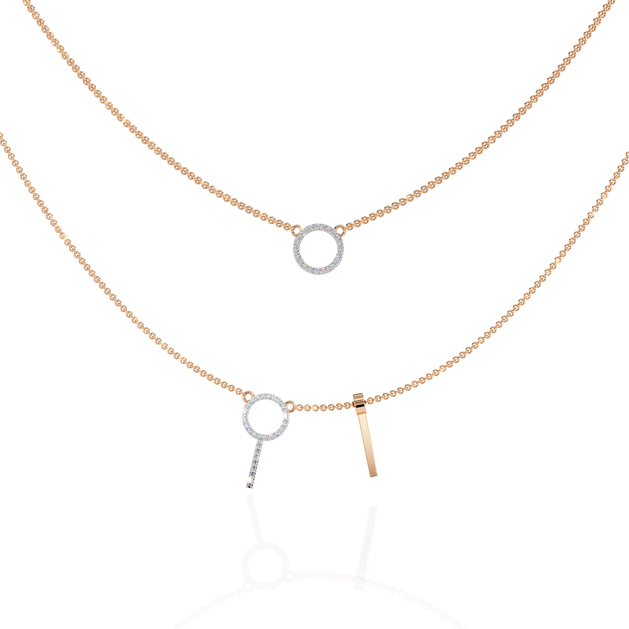 Orbit & Axis Diamond Necklace Duo