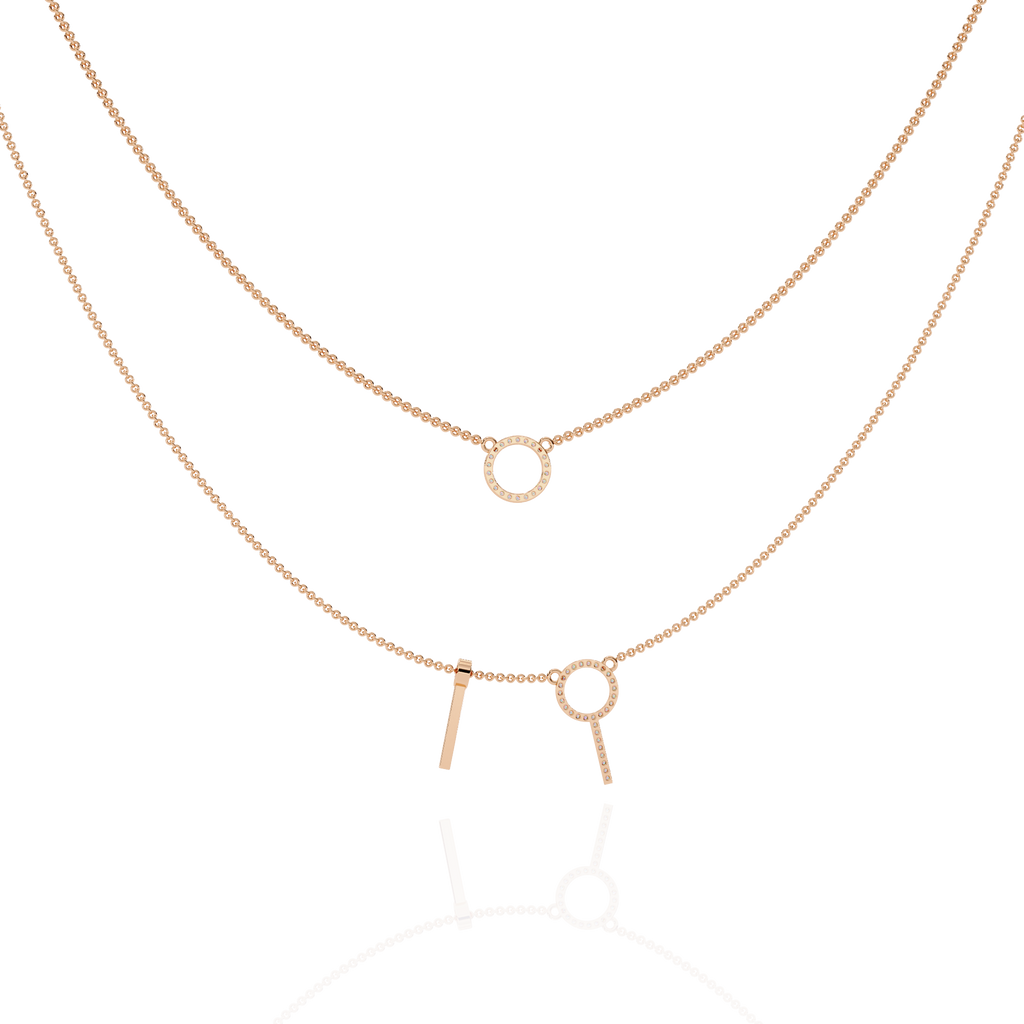 Orbit & Axis Diamond Necklace Duo