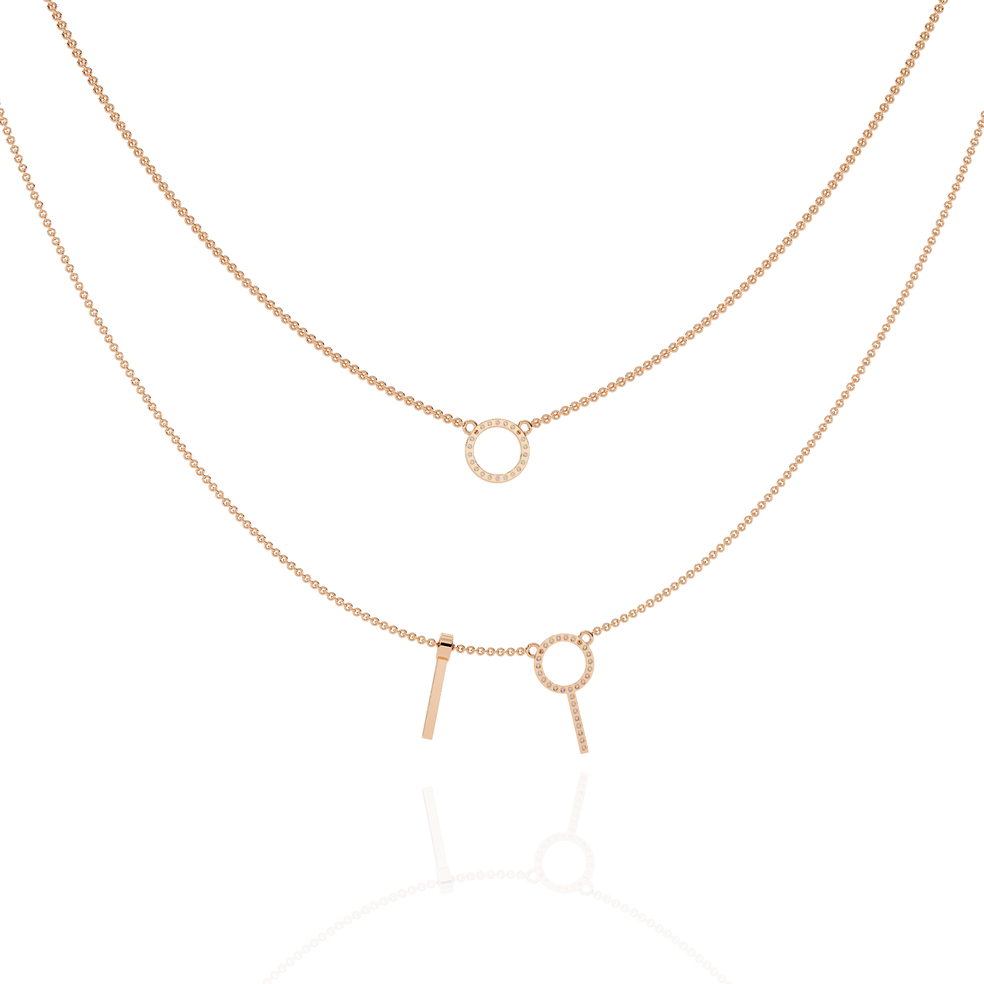 Orbit & Axis Diamond Necklace Duo