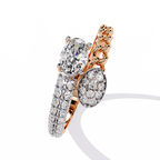 Oval Cut Chain Crossover Lab Grown Diamond Ring