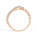 Oval Cut Chain Crossover Lab Grown Diamond Ring