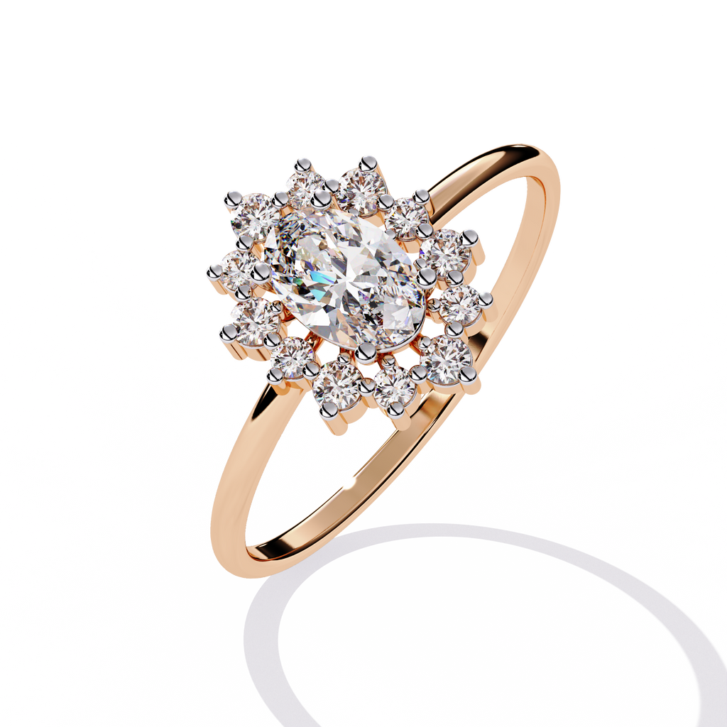 Oval Cut Halo Lab Grown Diamond Ring