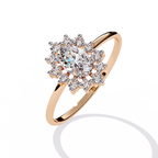 Oval Cut Halo Lab Grown Diamond Ring