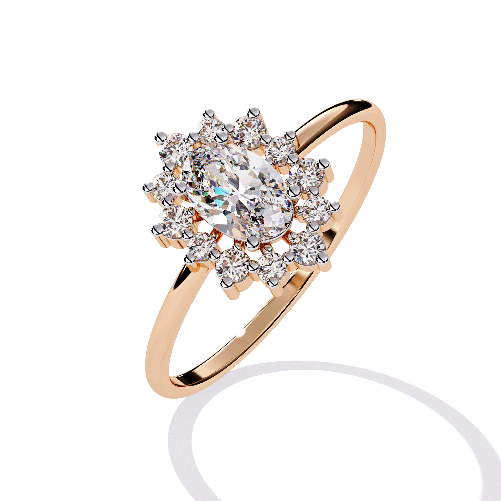 Oval Cut Halo Lab Grown Diamond Ring