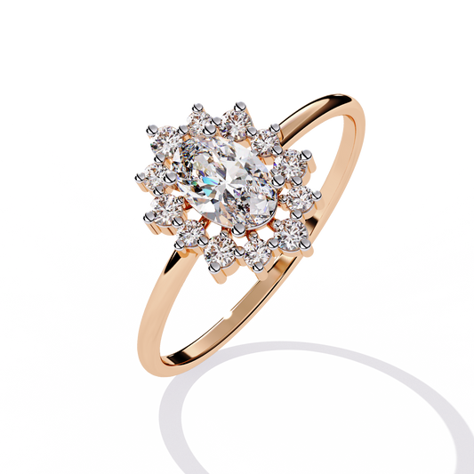 Oval Cut Halo Lab Grown Diamond Ring