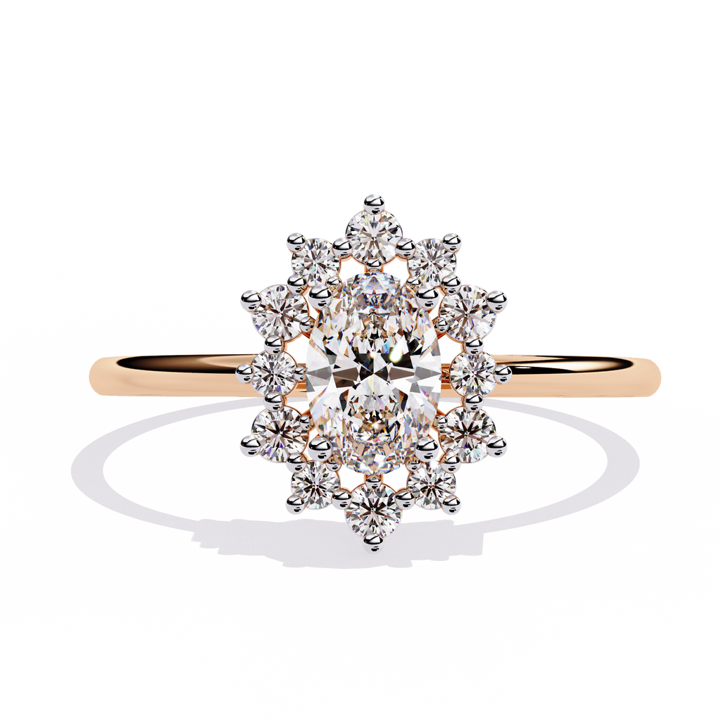 Oval Cut Halo Lab Grown Diamond Ring