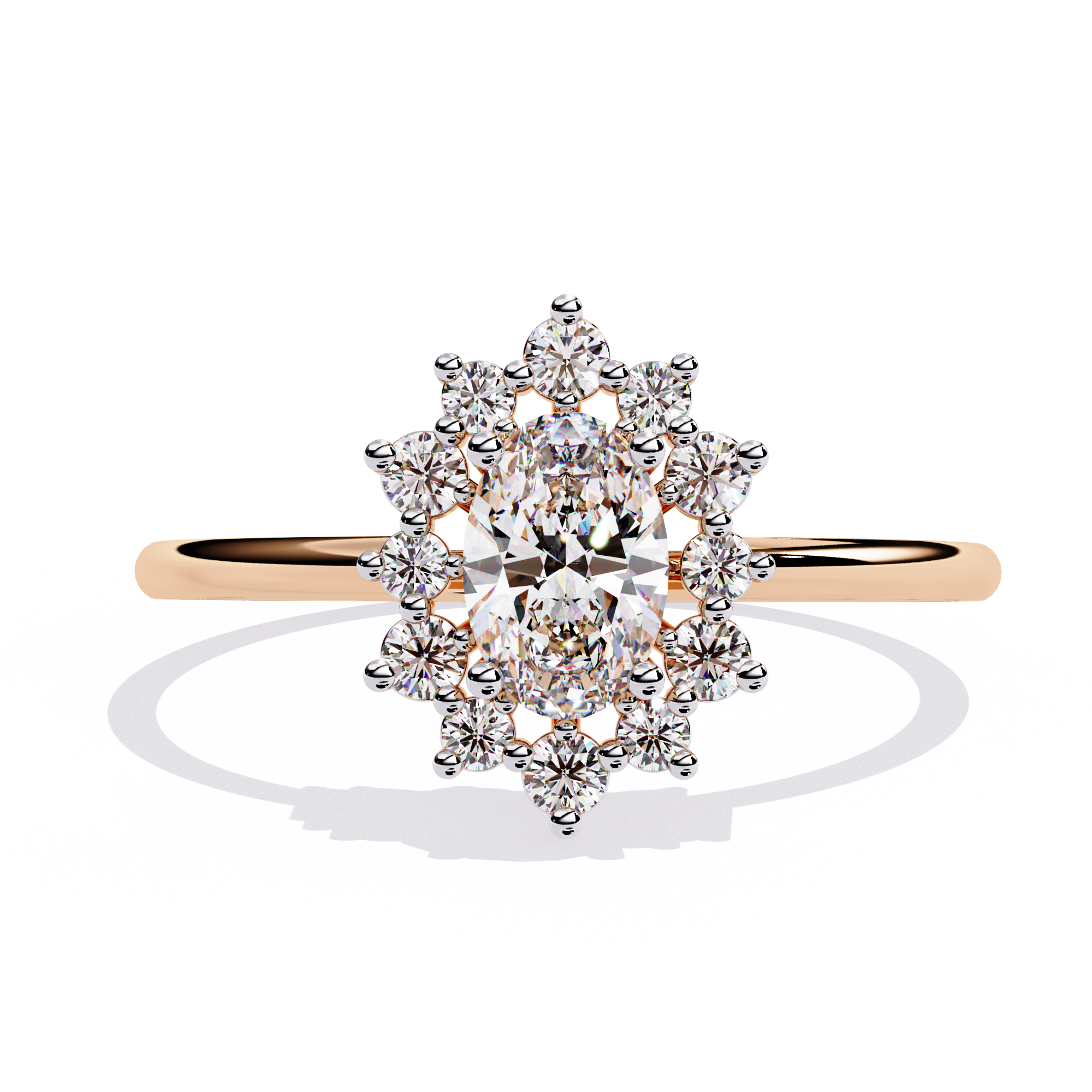 Oval Cut Halo Lab Grown Diamond Ring