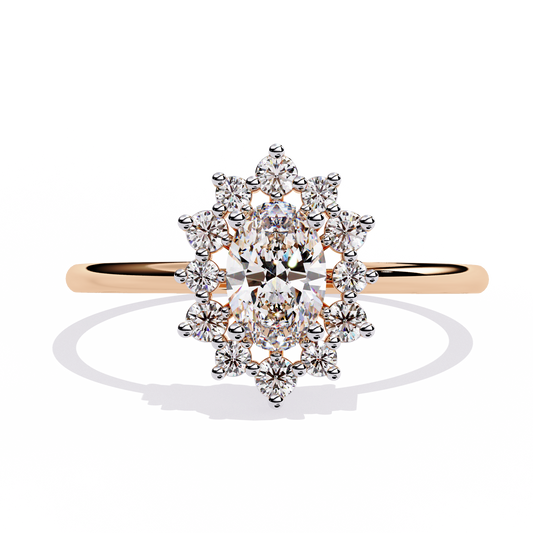 Oval Cut Halo Lab Grown Diamond Ring