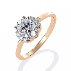 Oval Cut Side Cluster Lab Grown Diamond Ring