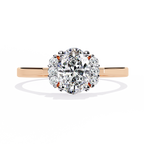 Oval Cut Side Cluster Lab Grown Diamond Ring