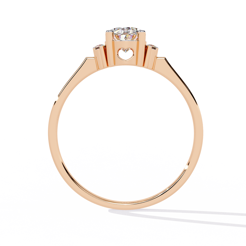 Oval Cut Side Cluster Lab Grown Diamond Ring