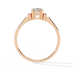 Oval Cut Side Cluster Lab Grown Diamond Ring