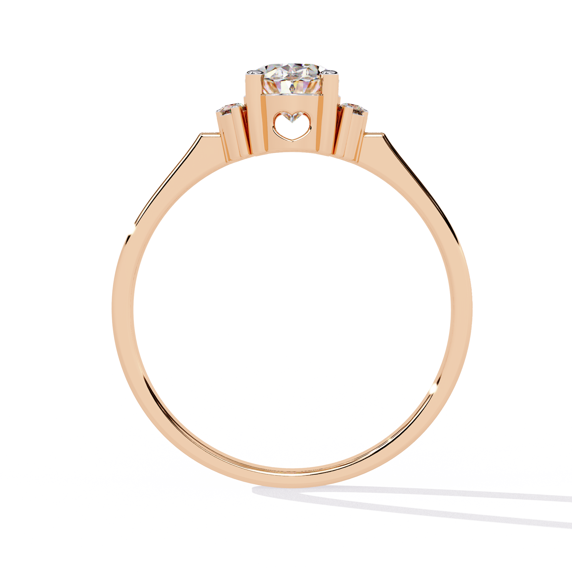 Oval Cut Side Cluster Lab Grown Diamond Ring