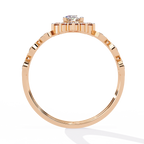 Oval Cut Starburst Halo Lab Grown Diamond Ring