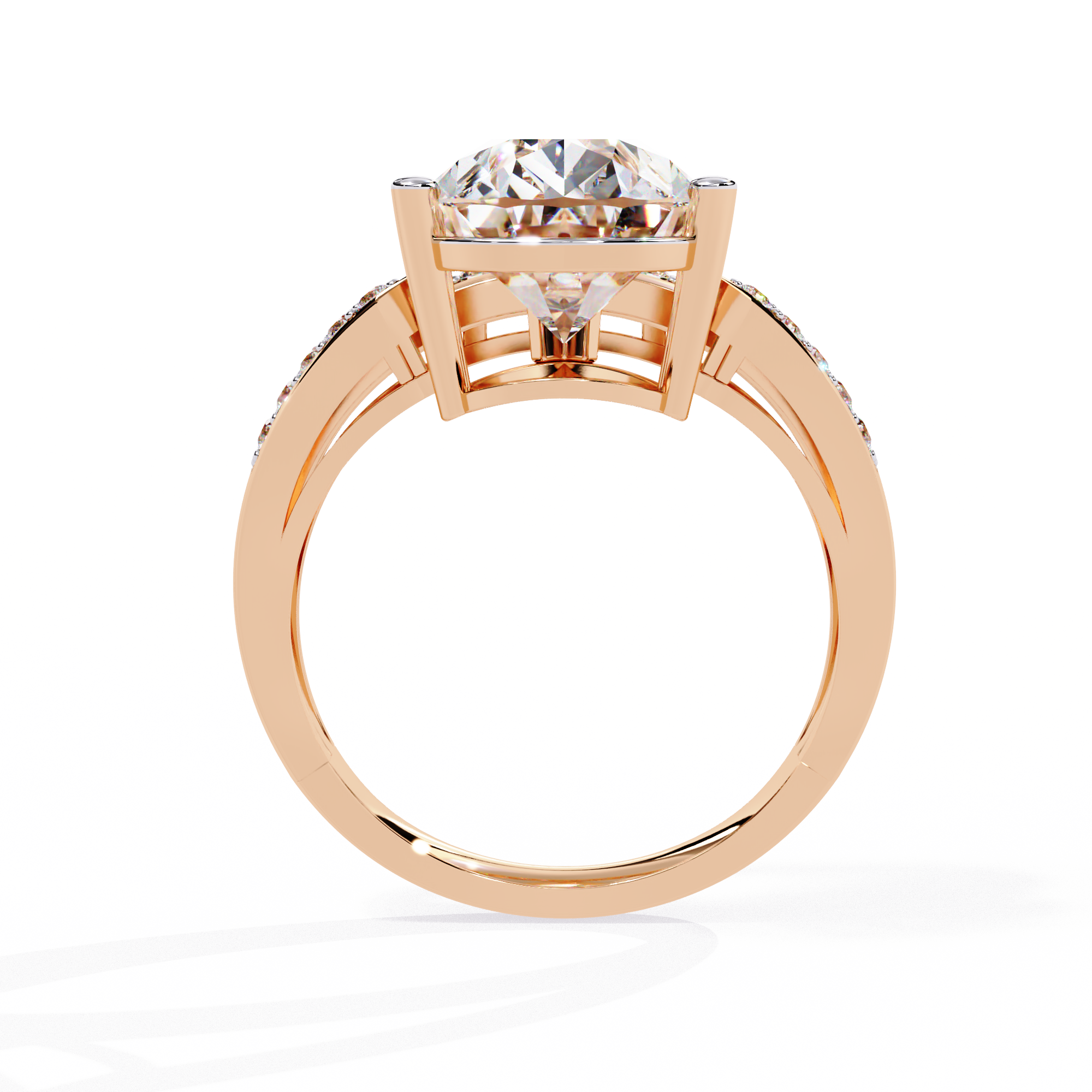 Pear Cut Double Band Lab Grown Diamond Ring