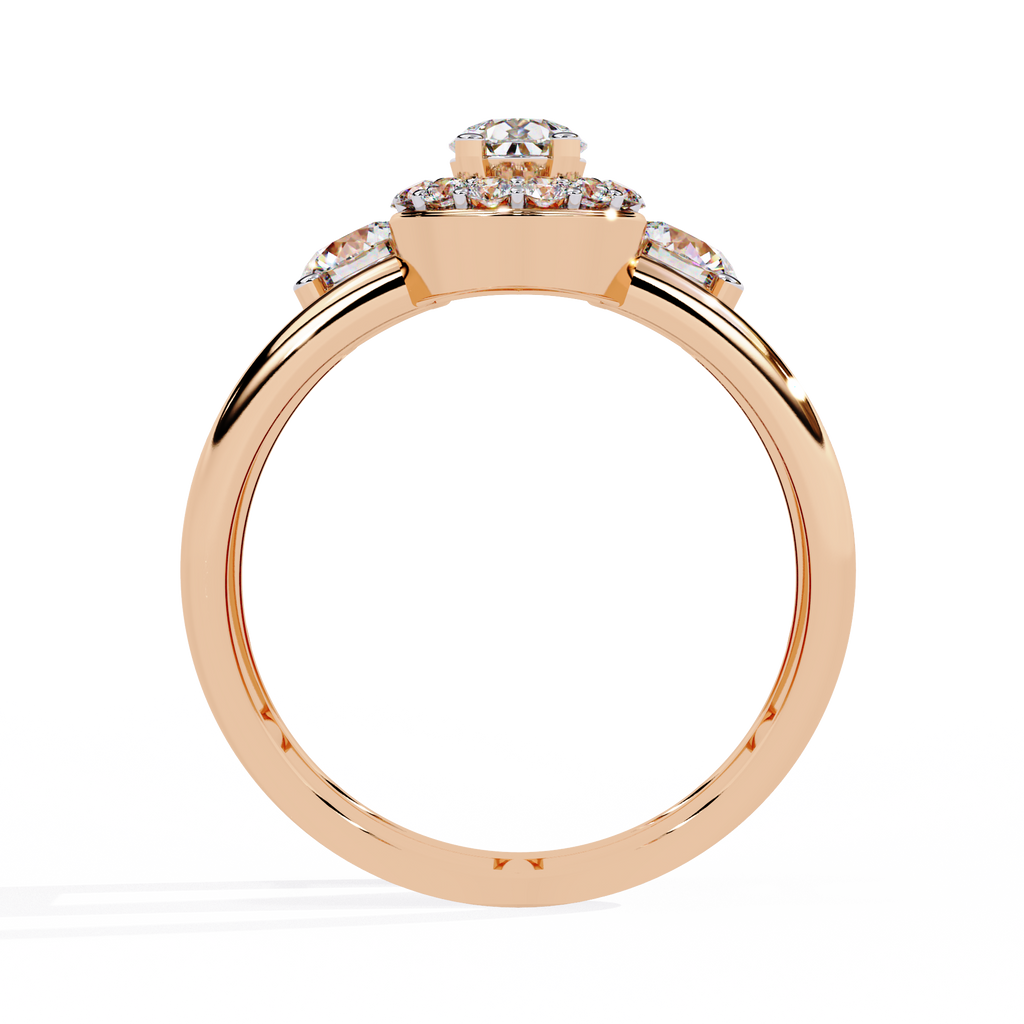 Pear Cut Halo Lab Grown Diamond Ring