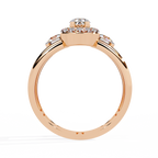 Pear Cut Halo Lab Grown Diamond Ring