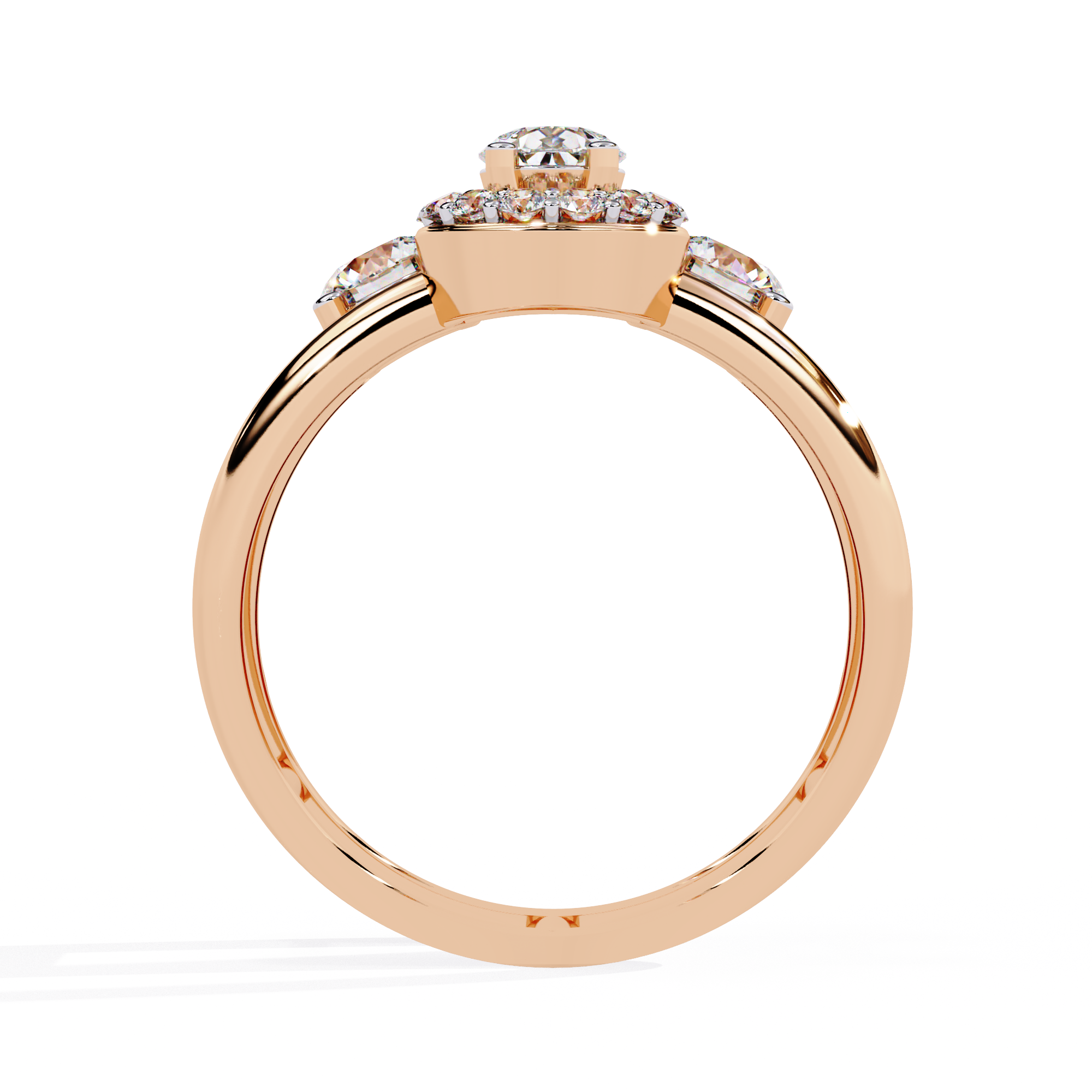 Pear Cut Halo Lab Grown Diamond Ring