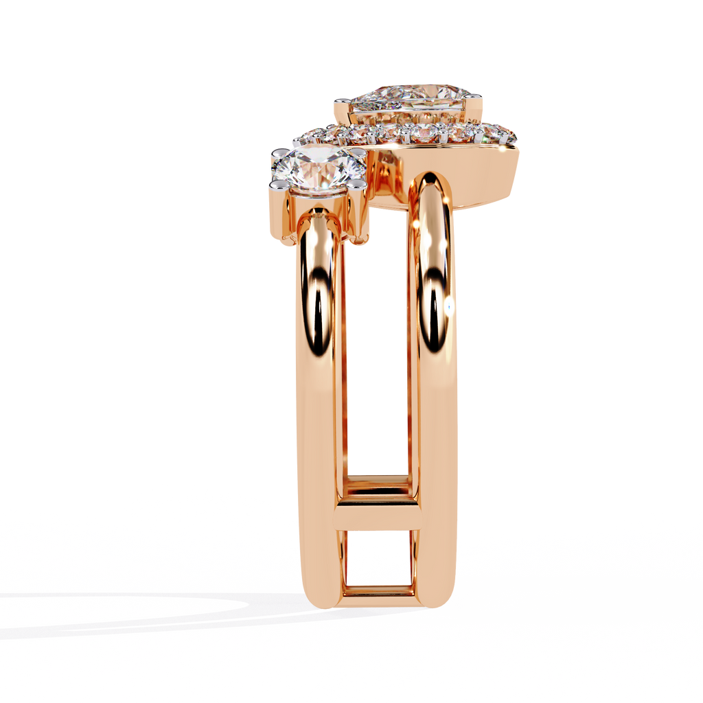 Pear Cut Halo Lab Grown Diamond Ring