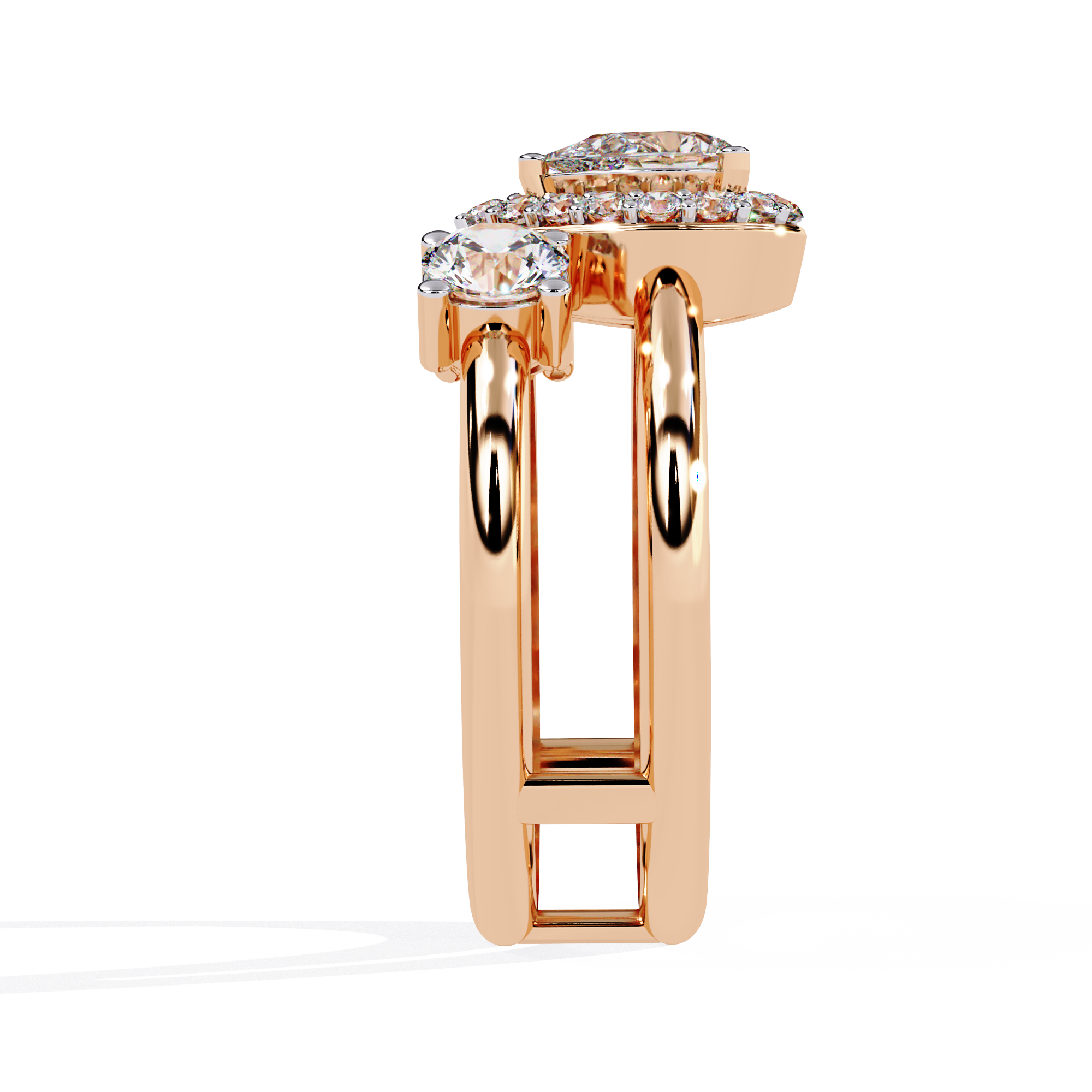 Pear Cut Halo Lab Grown Diamond Ring