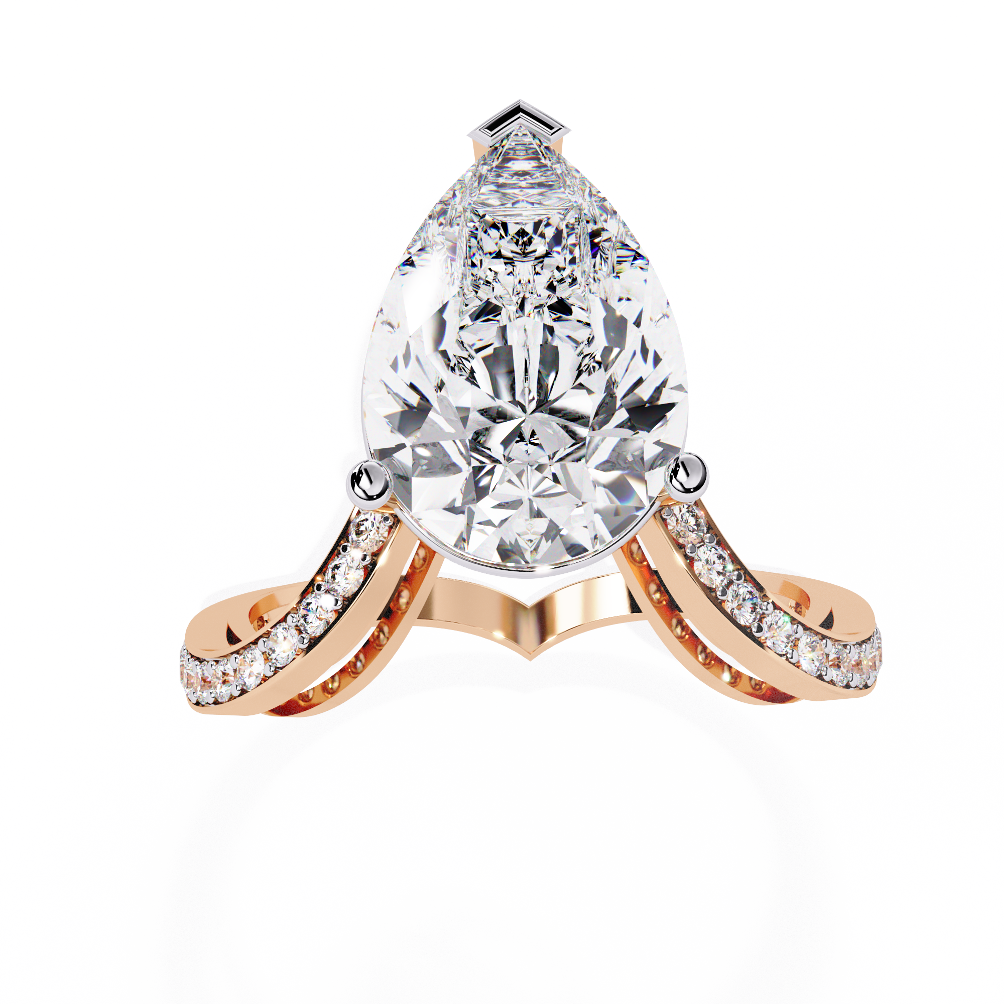 Pear Cut Infinity Lab Grown Diamond Ring