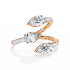 Pear Cut Spiral Lab Grown Diamond Ring
