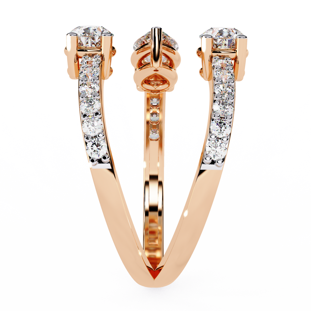 Pear Cut Spiral Lab Grown Diamond Ring
