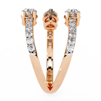Pear Cut Spiral Lab Grown Diamond Ring