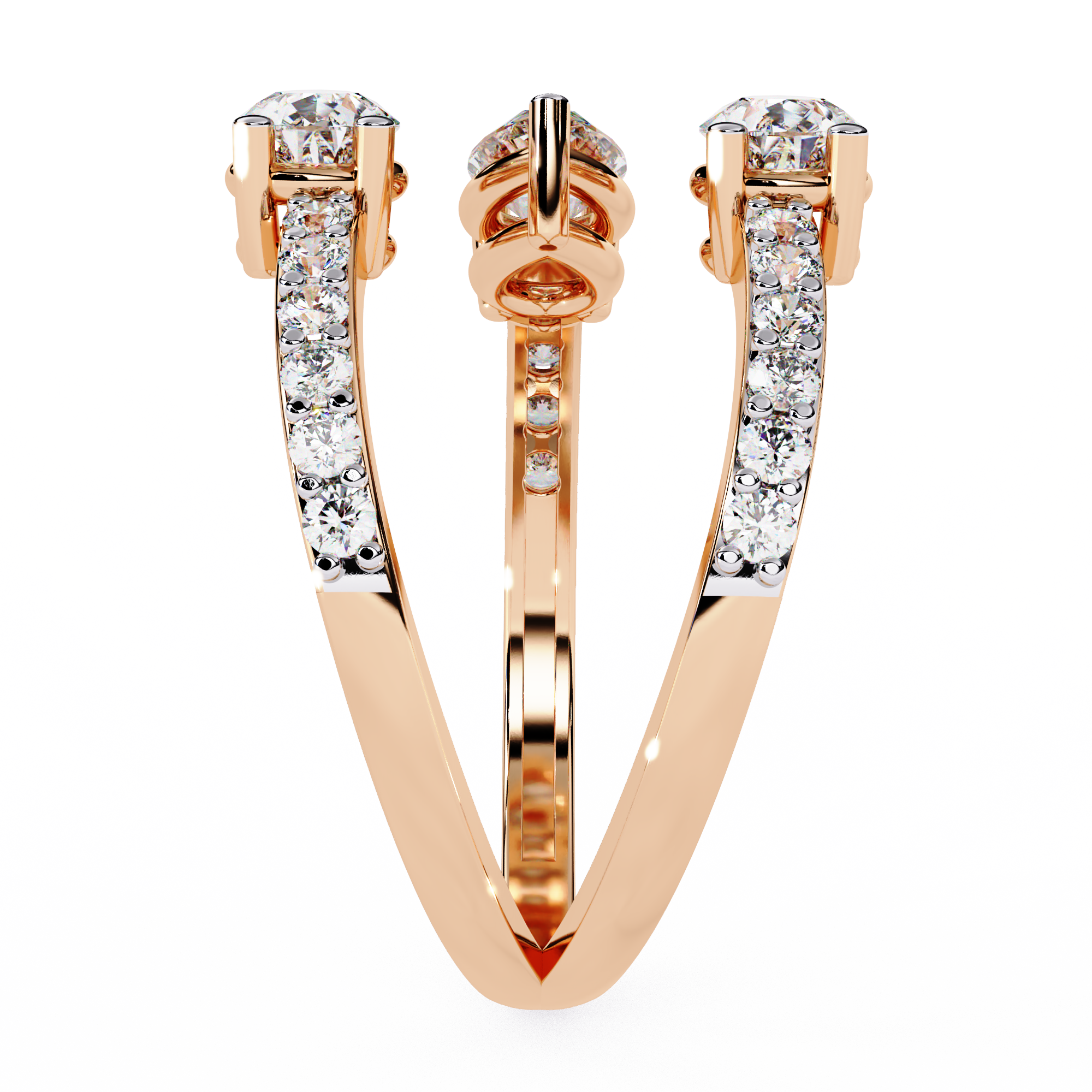 Pear Cut Spiral Lab Grown Diamond Ring