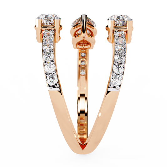 Pear Cut Spiral Lab Grown Diamond Ring