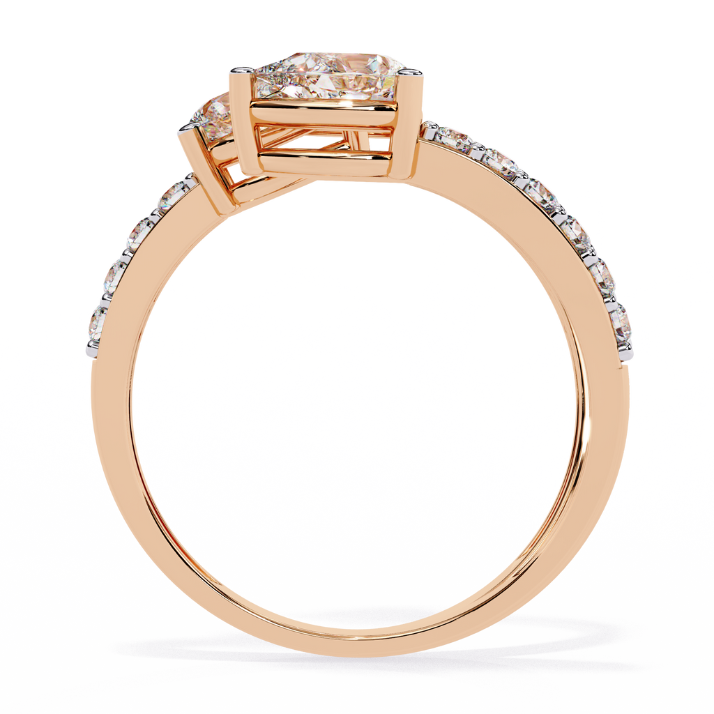 Pear Cut Spiral Lab Grown Diamond Ring