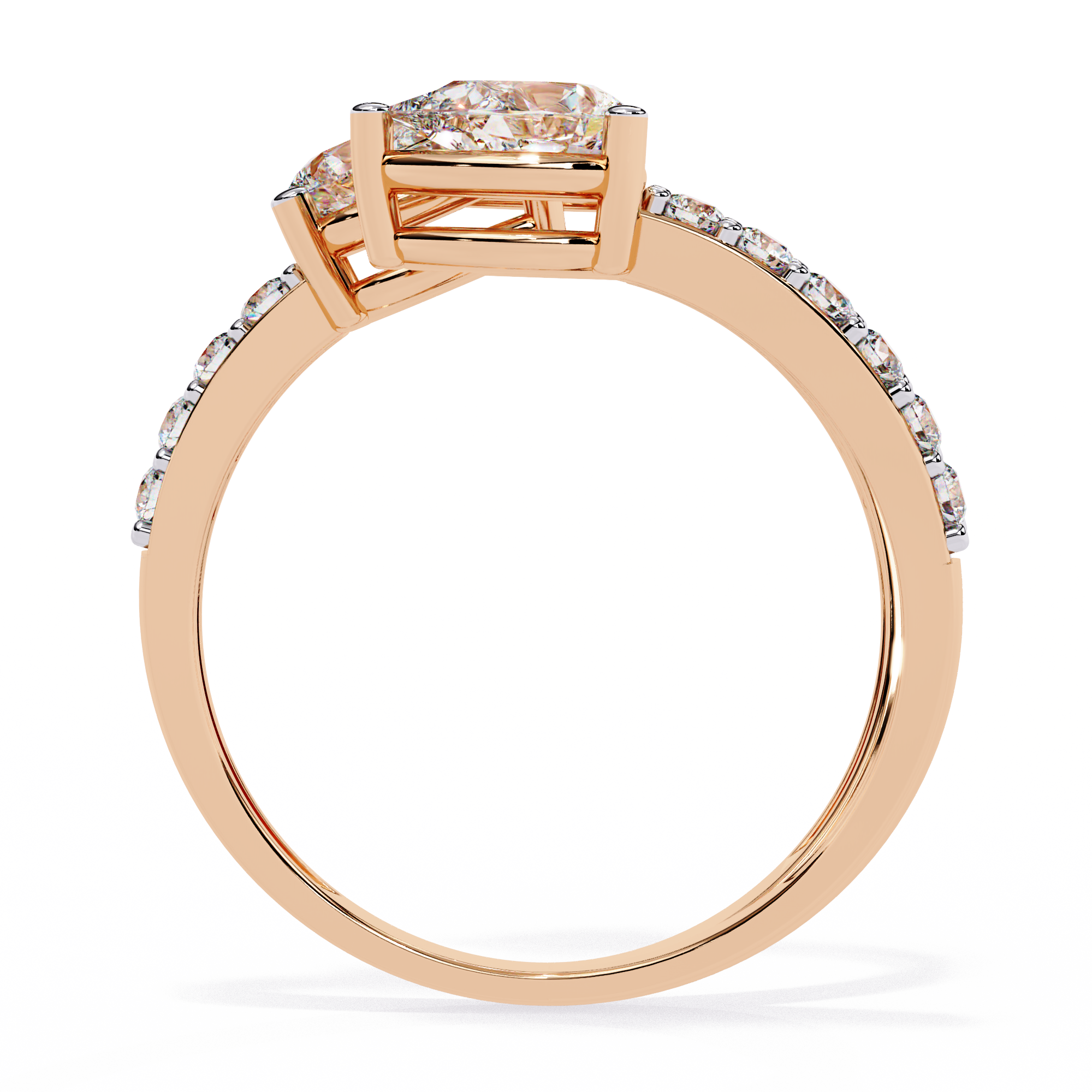 Pear Cut Spiral Lab Grown Diamond Ring