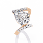 Pear Cut Split Band Lab Grown Diamond Ring