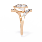 Pear Cut Split Band Lab Grown Diamond Ring