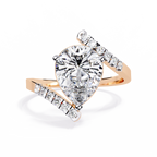 Pear Cut Split Band Lab Grown Diamond Ring