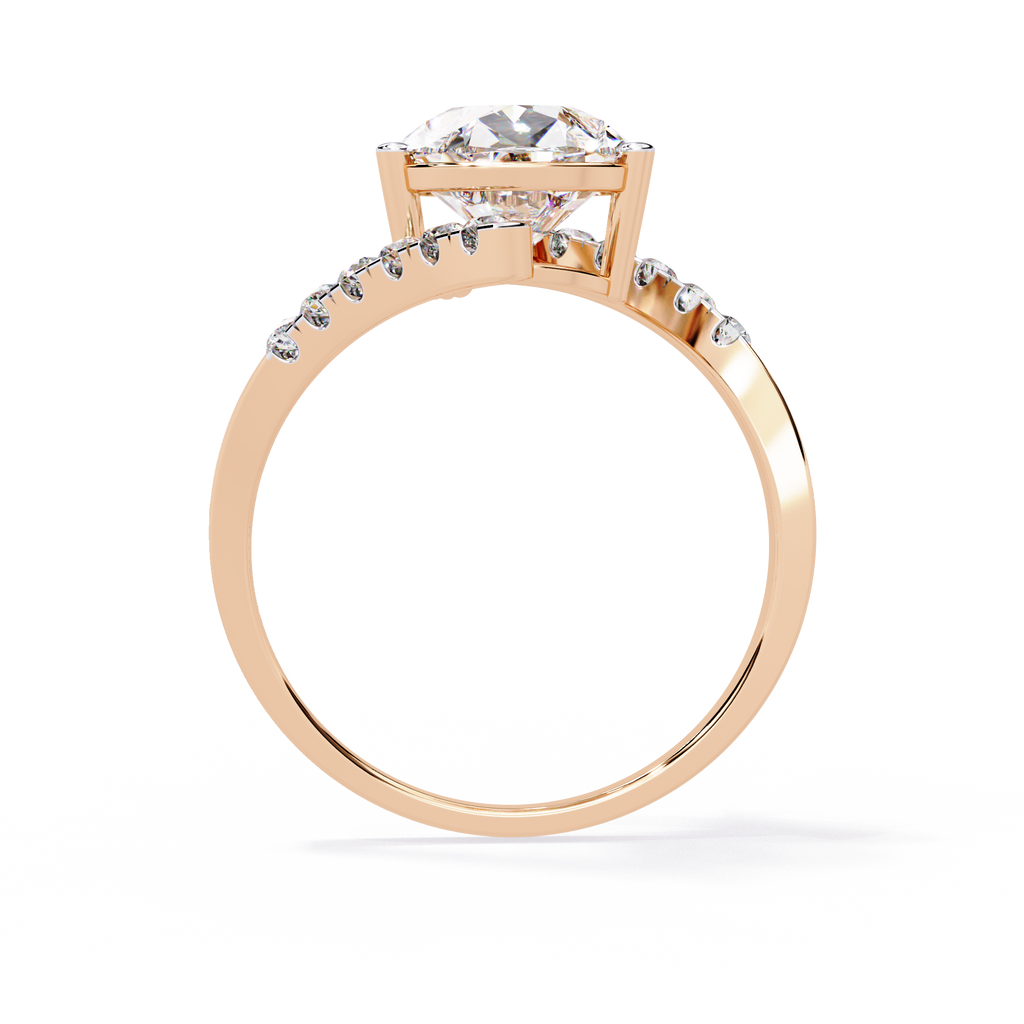 Pear Cut Split Band Lab Grown Diamond Ring