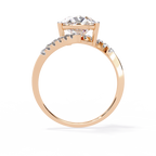 Pear Cut Split Band Lab Grown Diamond Ring