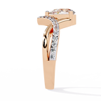 Pear Cut V Band Lab Grown Diamond Ring