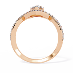Pear Cut V Band Lab Grown Diamond Ring