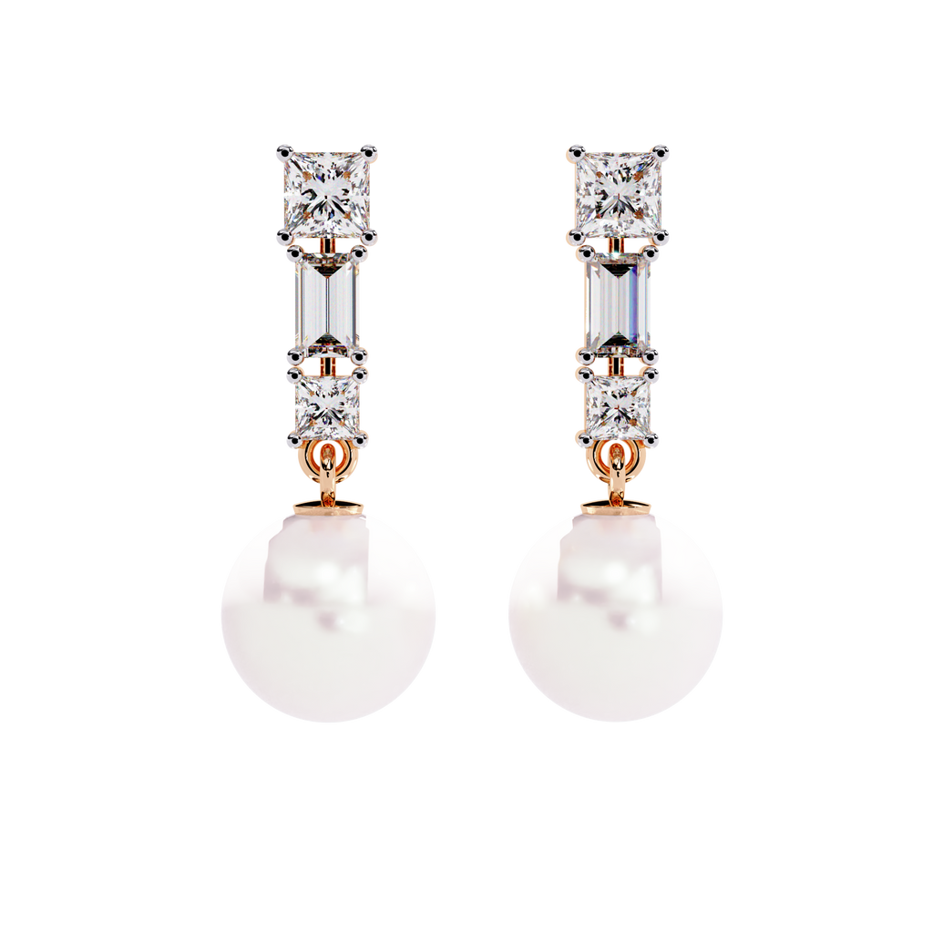 Pearl Prism Lab Grown Diamond Earrings