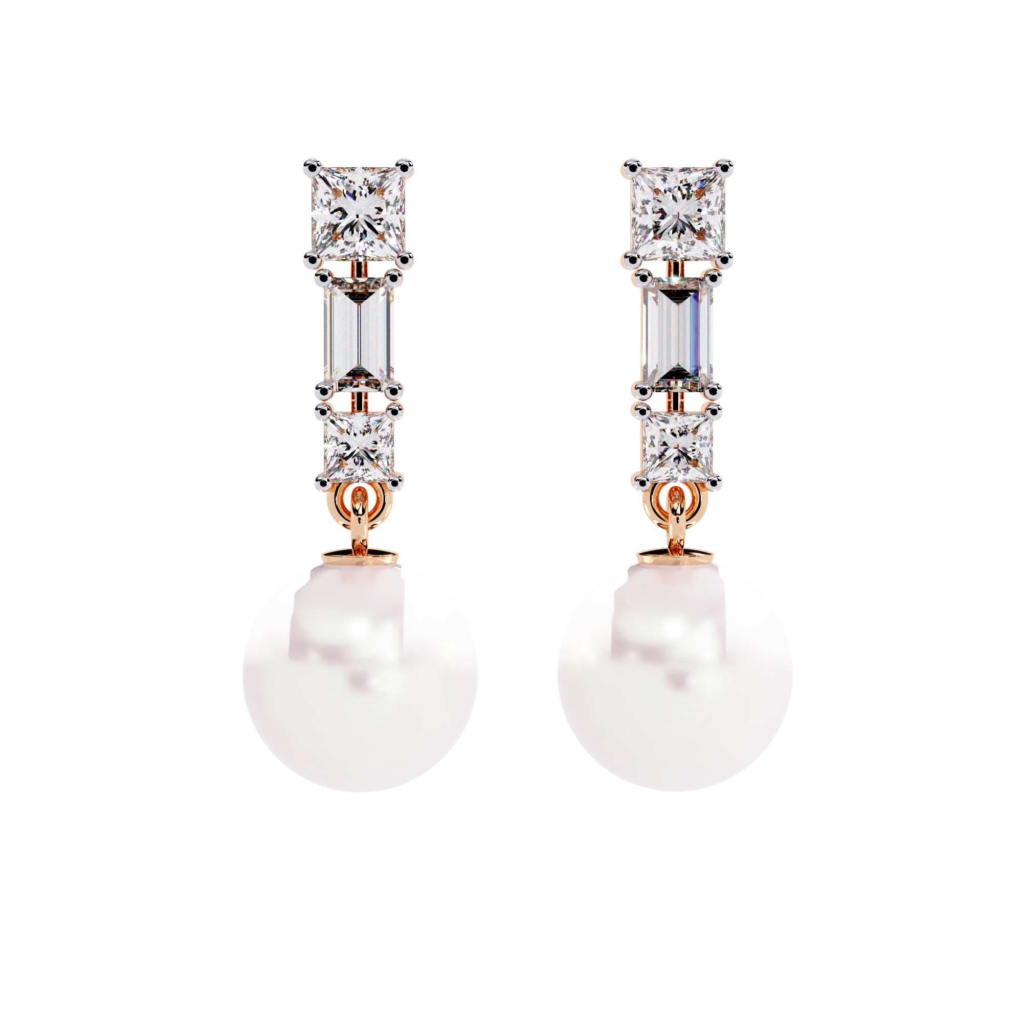 Pearl Prism Lab Grown Diamond Earrings