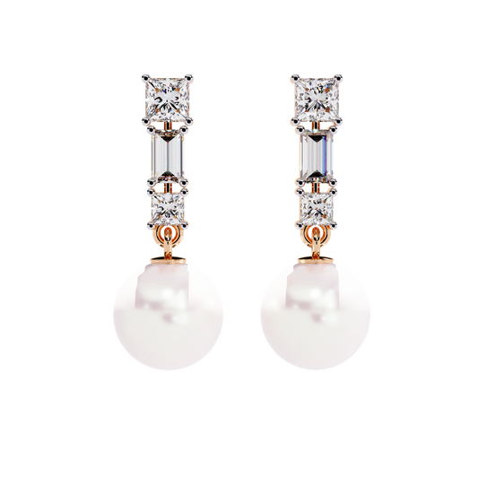 Pearl Prism Lab Grown Diamond Earrings