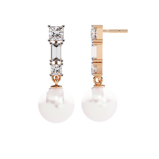 Pearl Prism Lab Grown Diamond Earrings