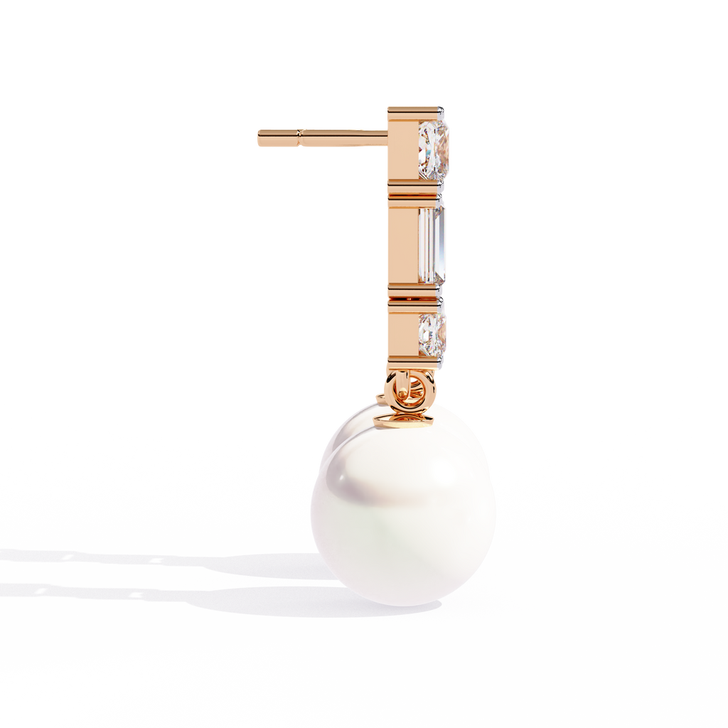 Pearl Prism Lab Grown Diamond Earrings