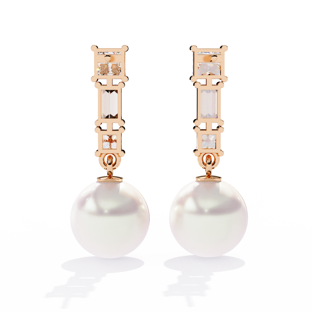 Pearl Prism Lab Grown Diamond Earrings