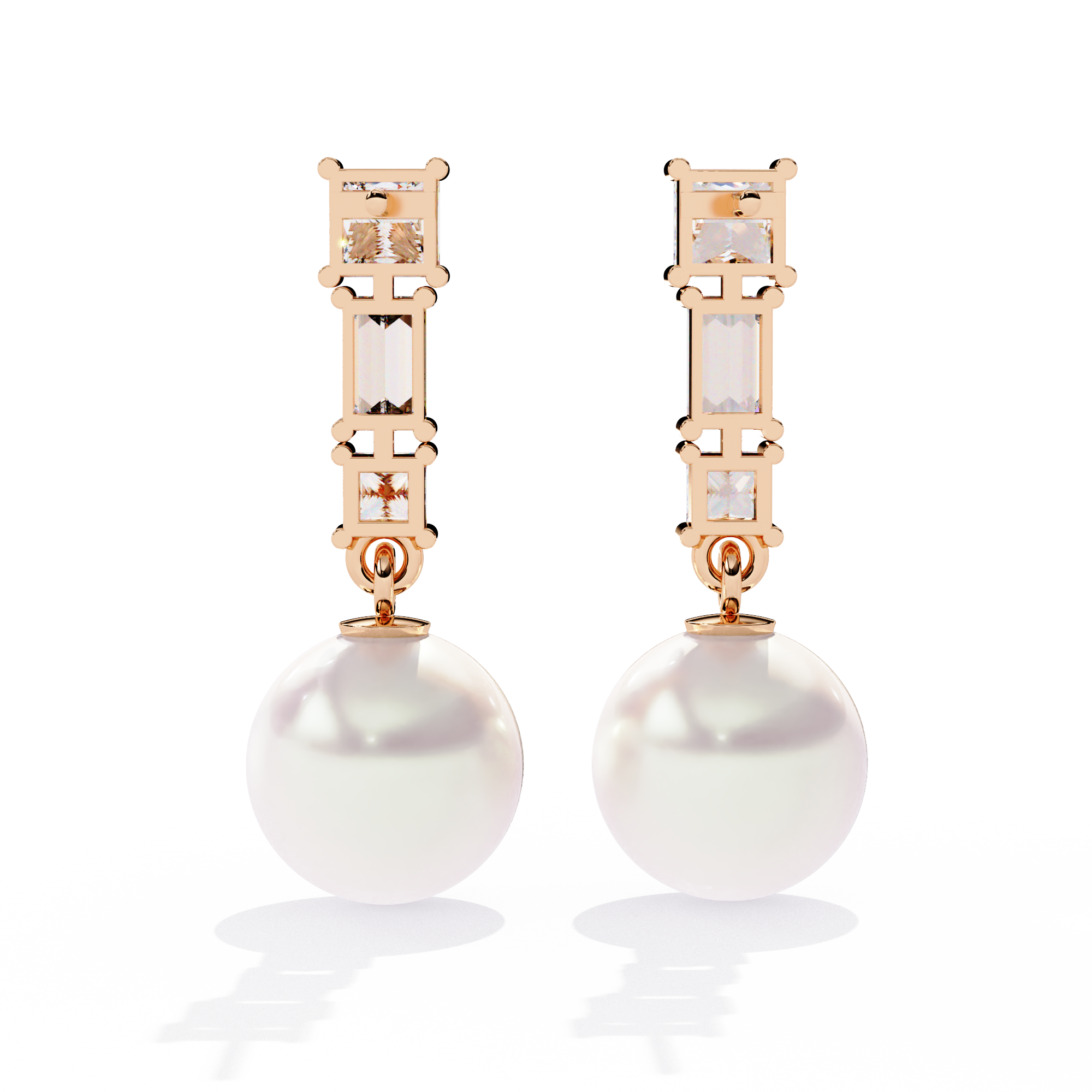 Pearl Prism Lab Grown Diamond Earrings