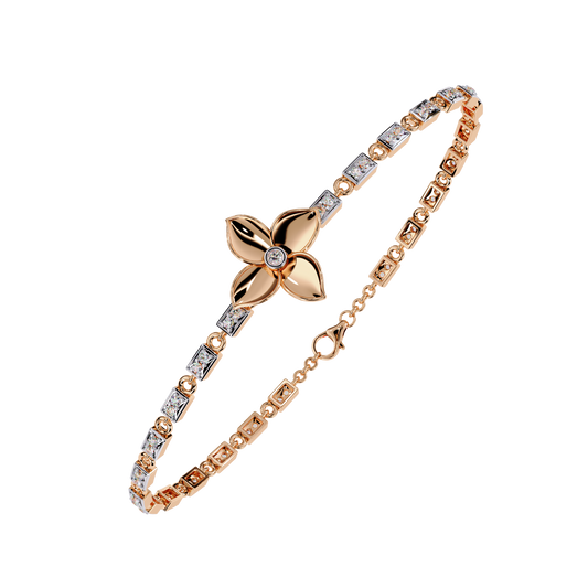 Petal Prism Floral Diamond Bracelet