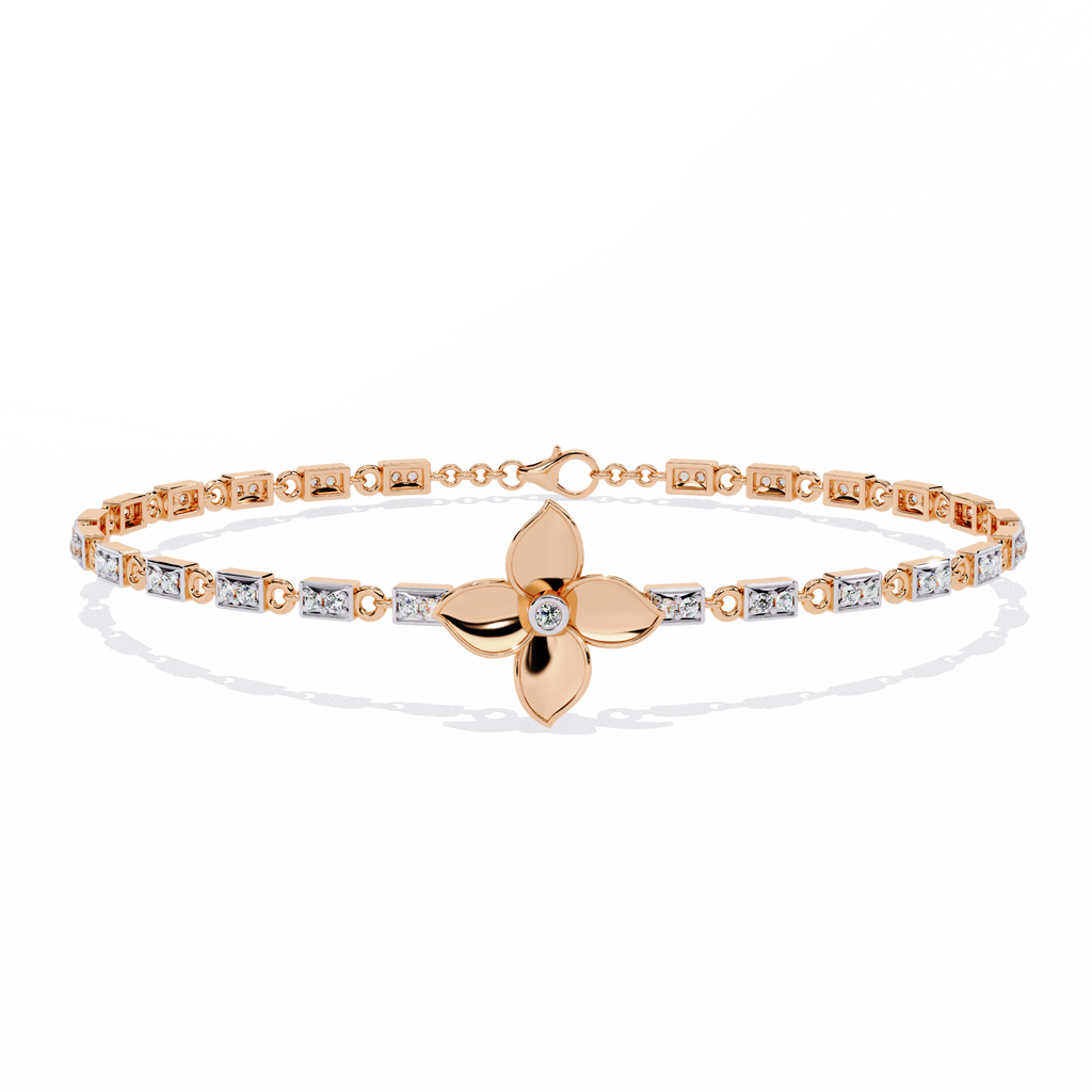 Petal Prism Floral Diamond Bracelet