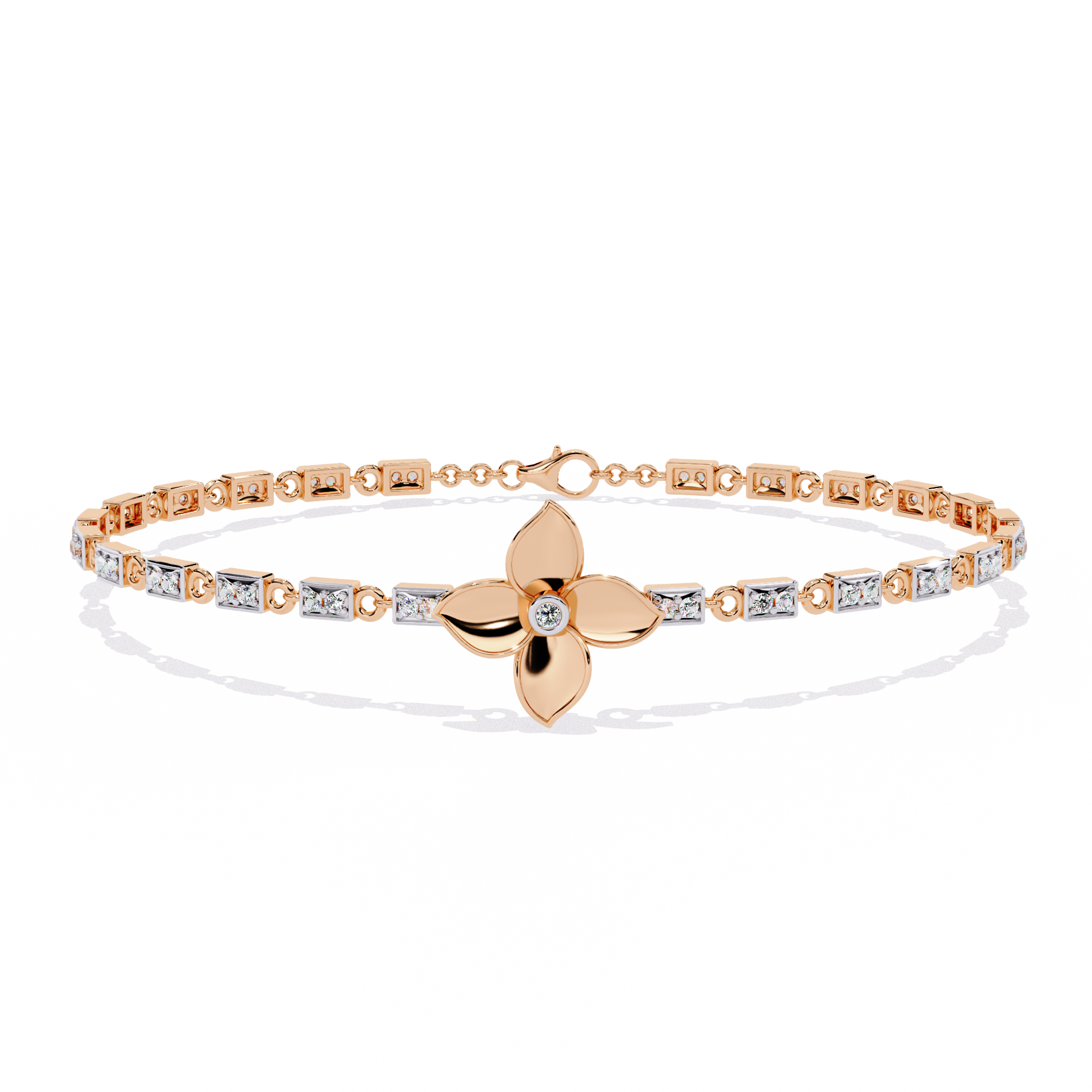 Petal Prism Floral Diamond Bracelet