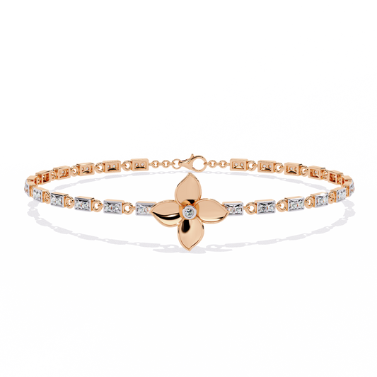 Petal Prism Floral Diamond Bracelet